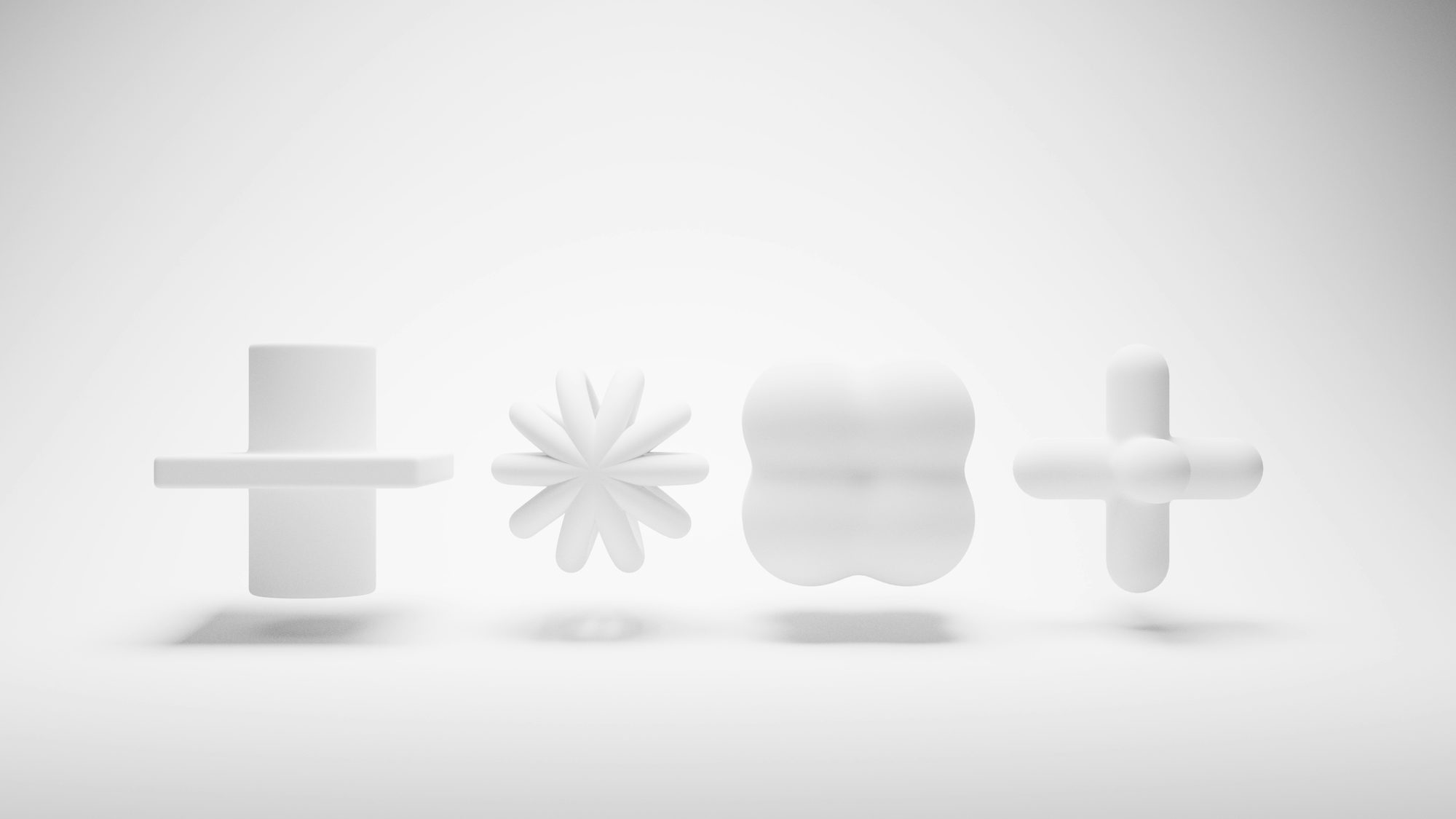A group of white objects sitting on top of a table