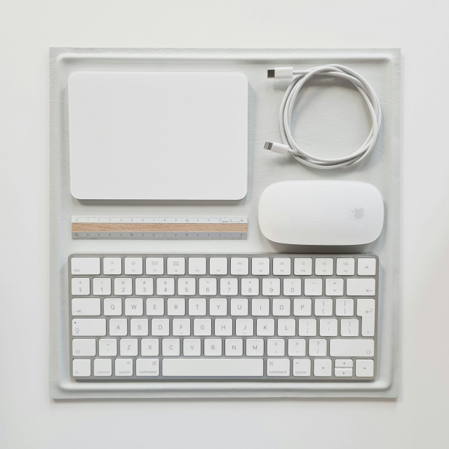 A white computer keyboard
