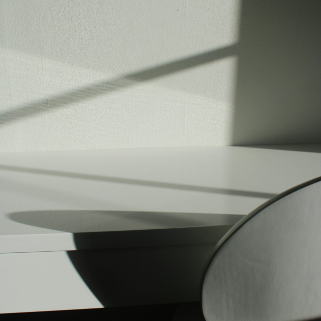 White window blinds on window